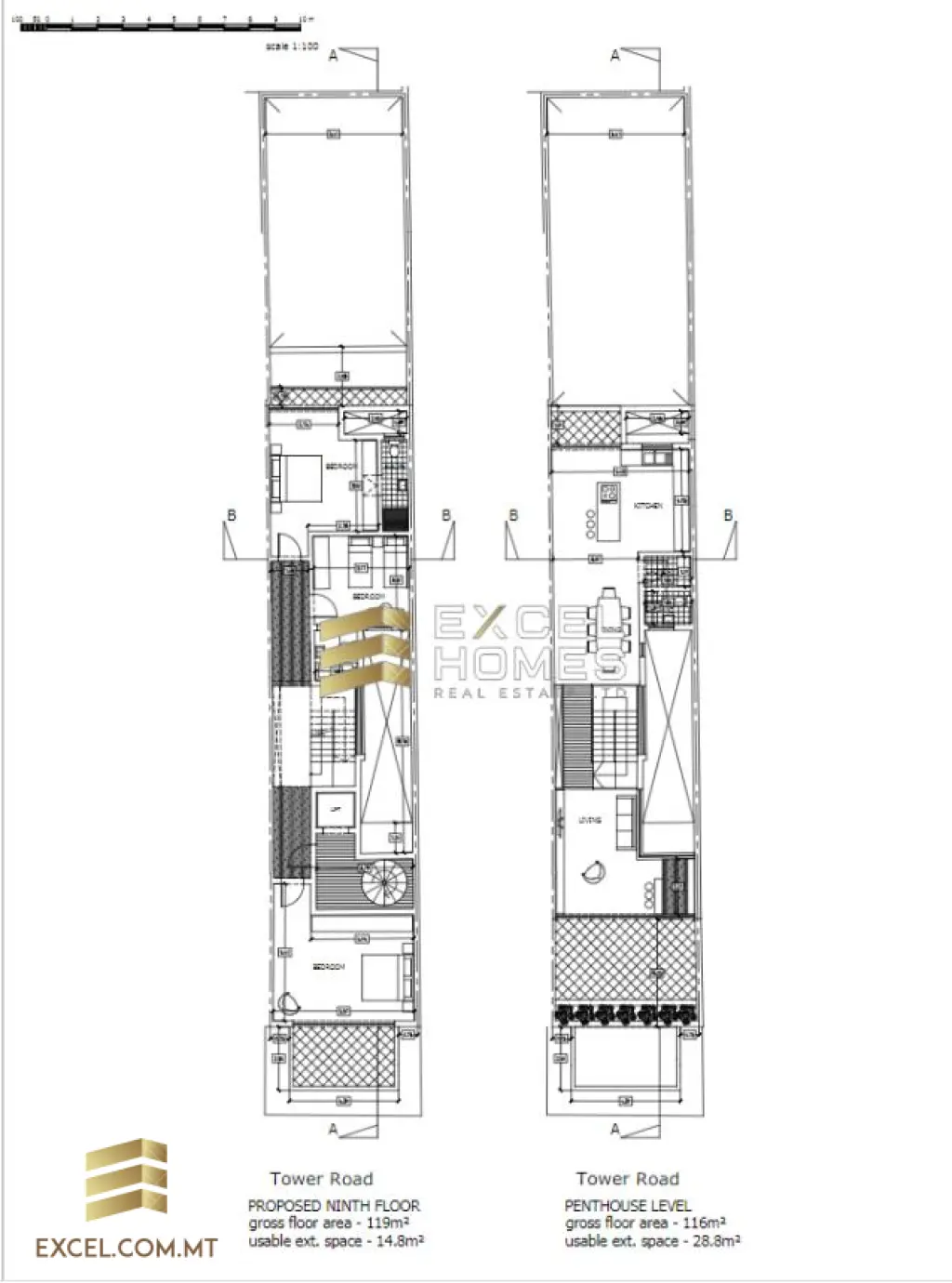2 bedroom Penthouse in Sliema, Malta – 6965