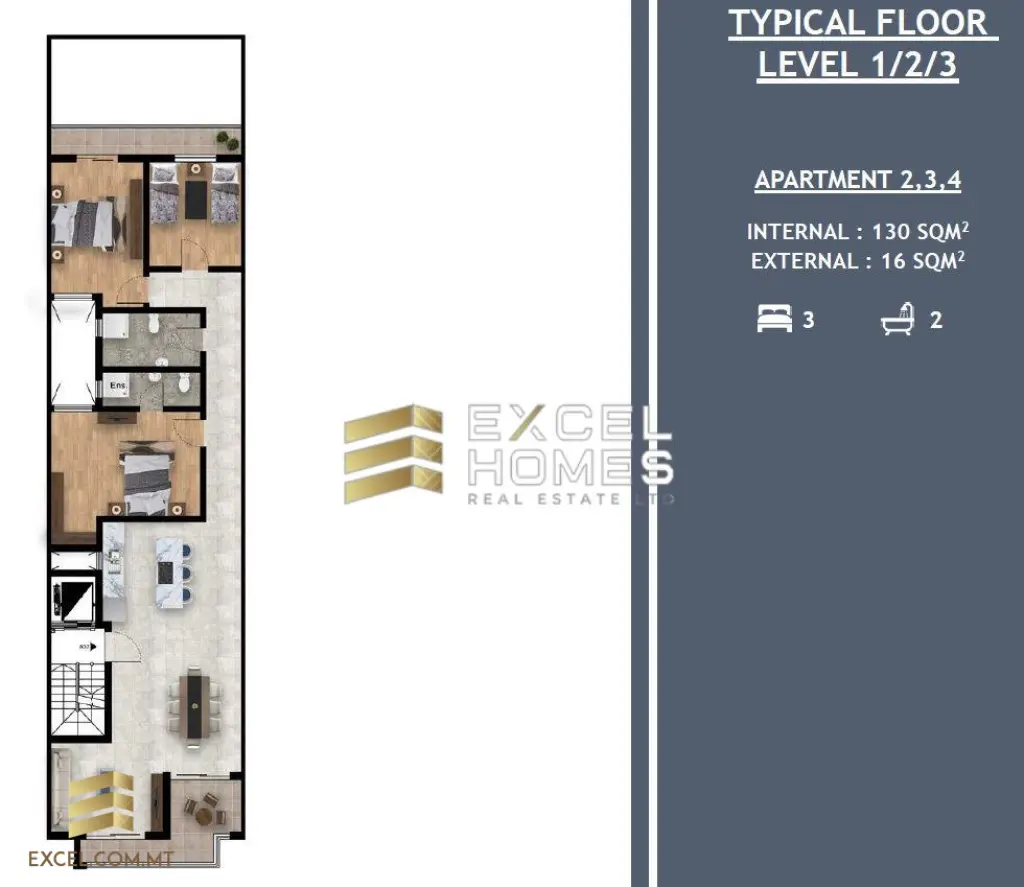 3 bedroom Apartment in San Gwann, Malta – 18282