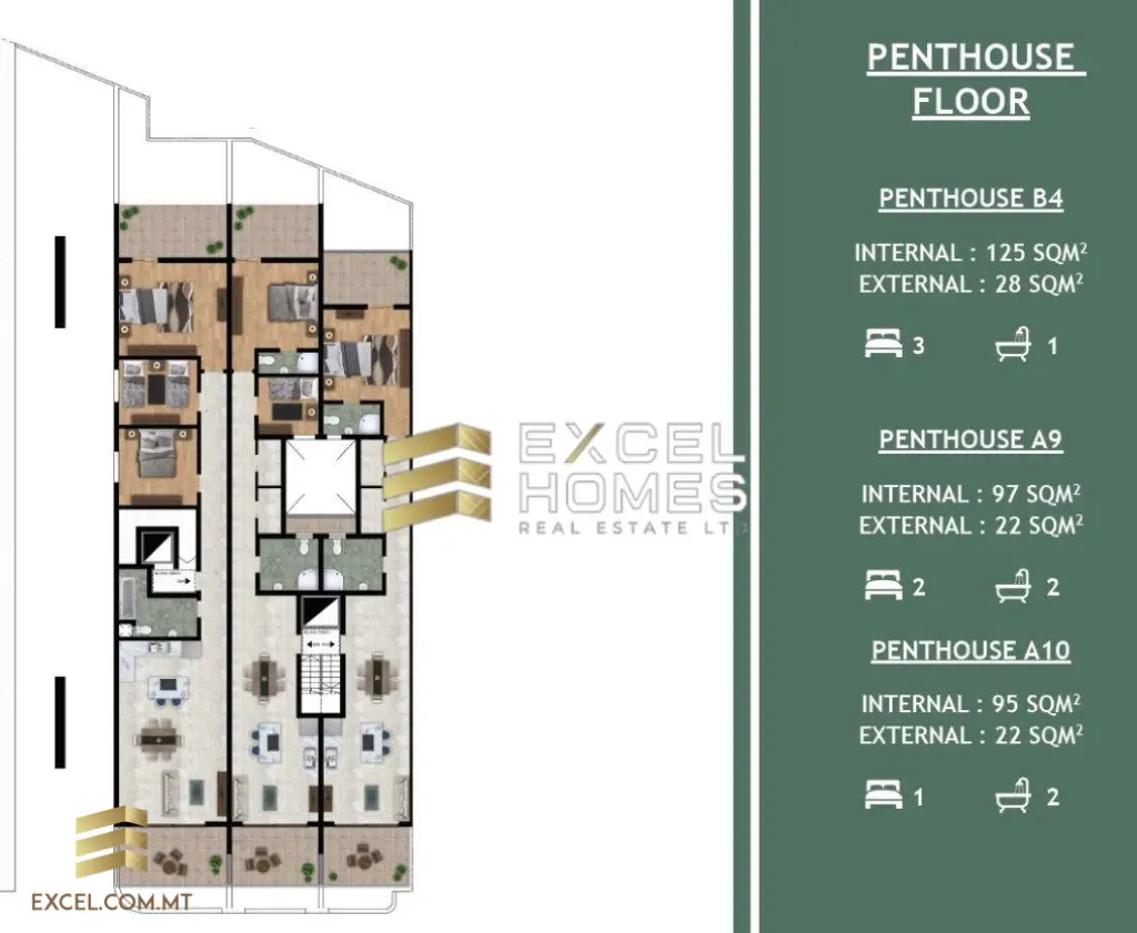 3 bedroom Penthouse in Fgura, Malta – 18747