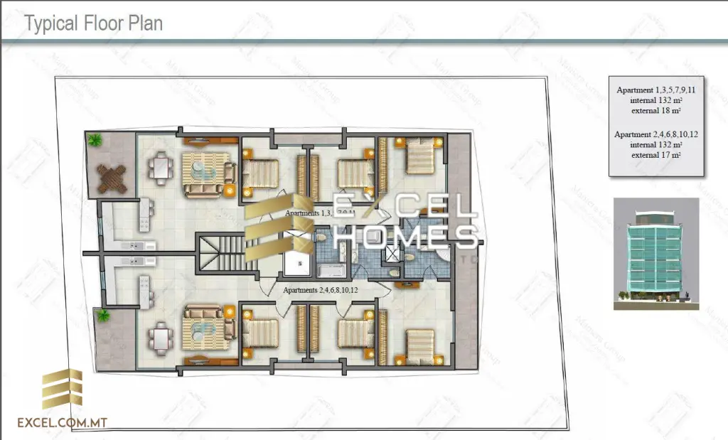 3 bedroom Apartment in Qawra, Malta – 19313