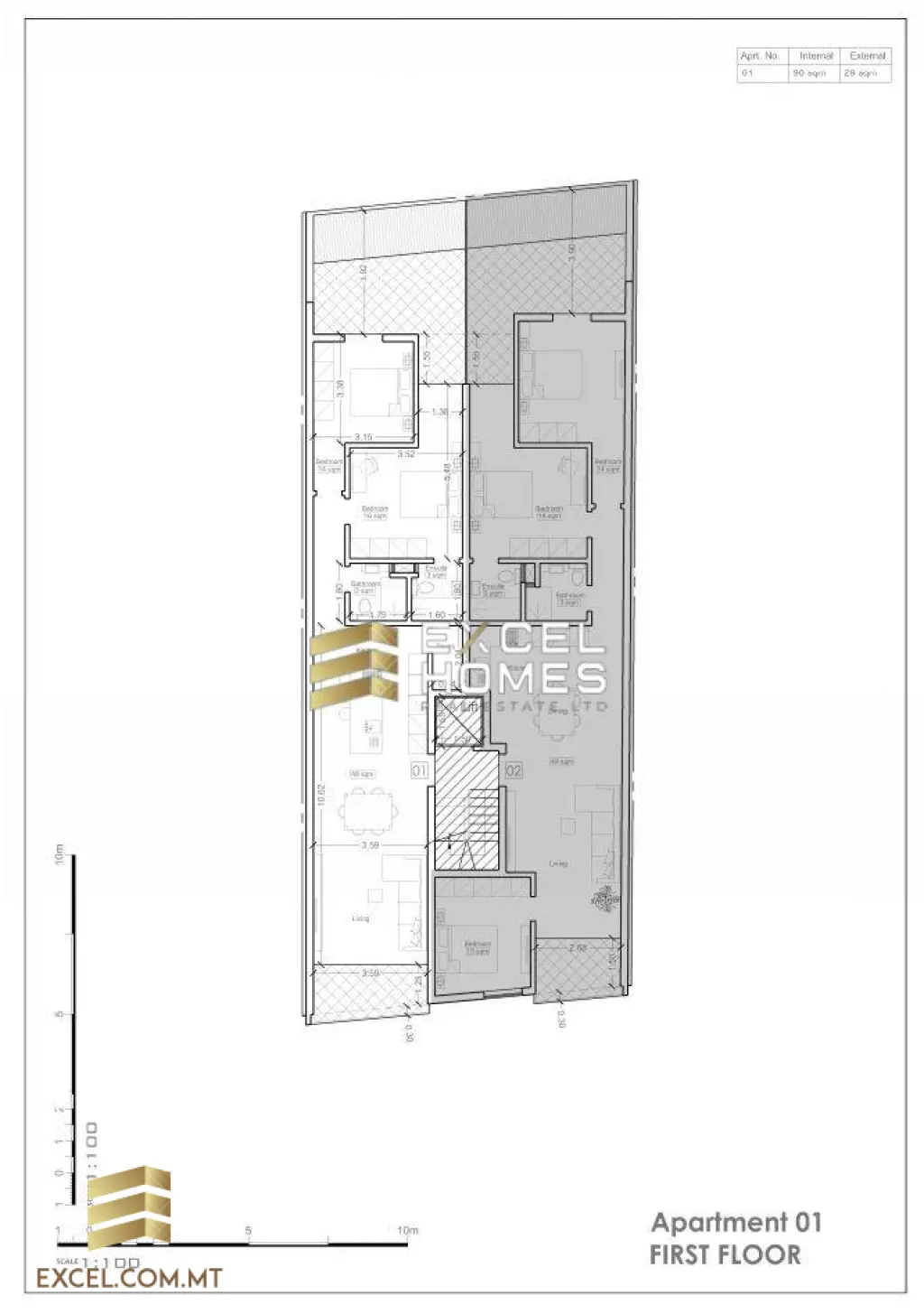 3 bedroom Apartment in Gzira, Malta – 19859