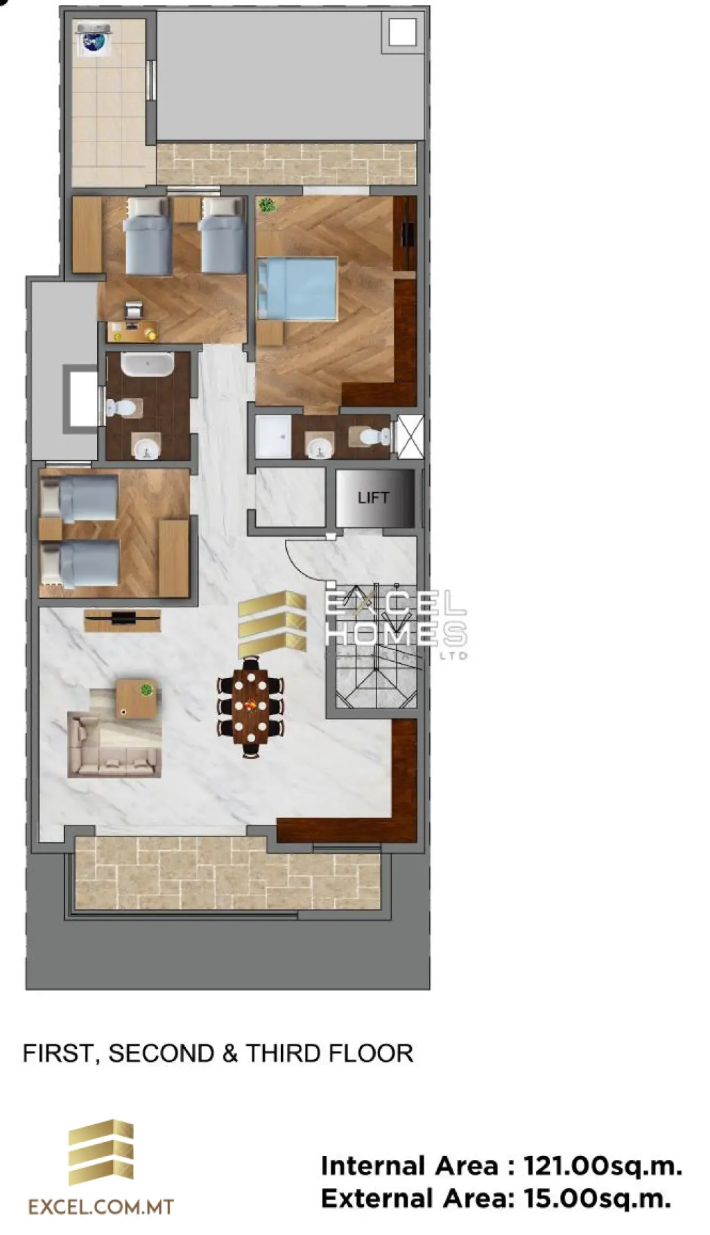 3 bedroom Apartment in Swieqi, Malta – 20190