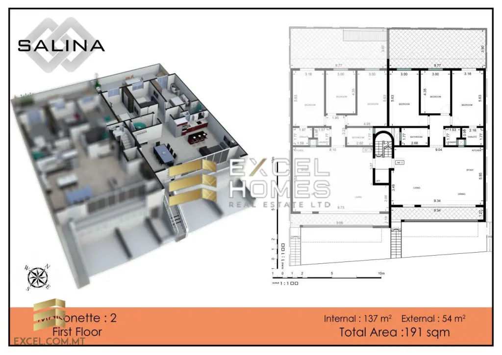 3 bedroom Maisonette in Salina, Malta – 21875