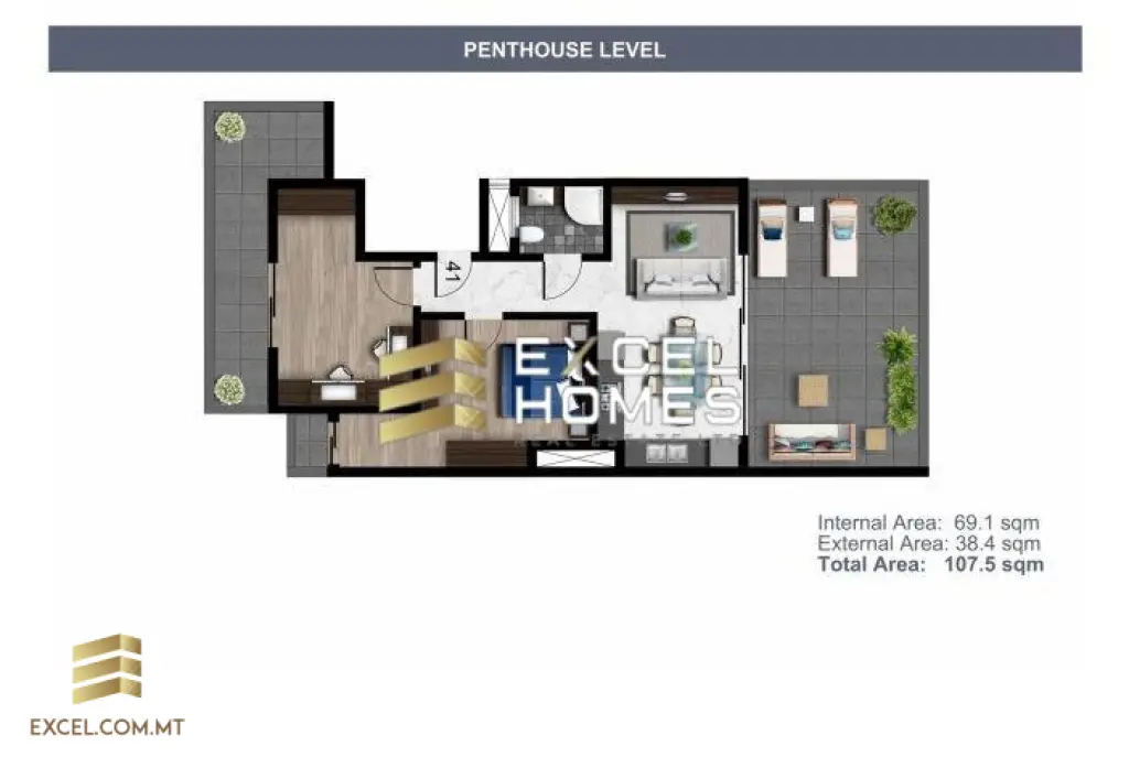 1 bedroom Penthouse in Swatar, Malta – 22779