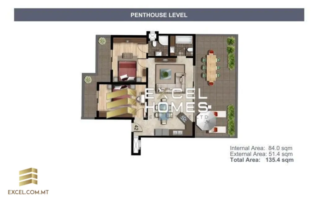 1 bedroom Penthouse in Swatar, Malta – 22779