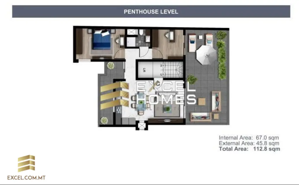 1 bedroom Penthouse in Swatar, Malta – 22779