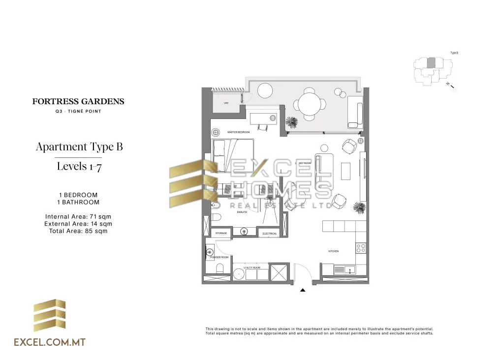 1 bedroom Apartment in Sliema, Malta – 28909