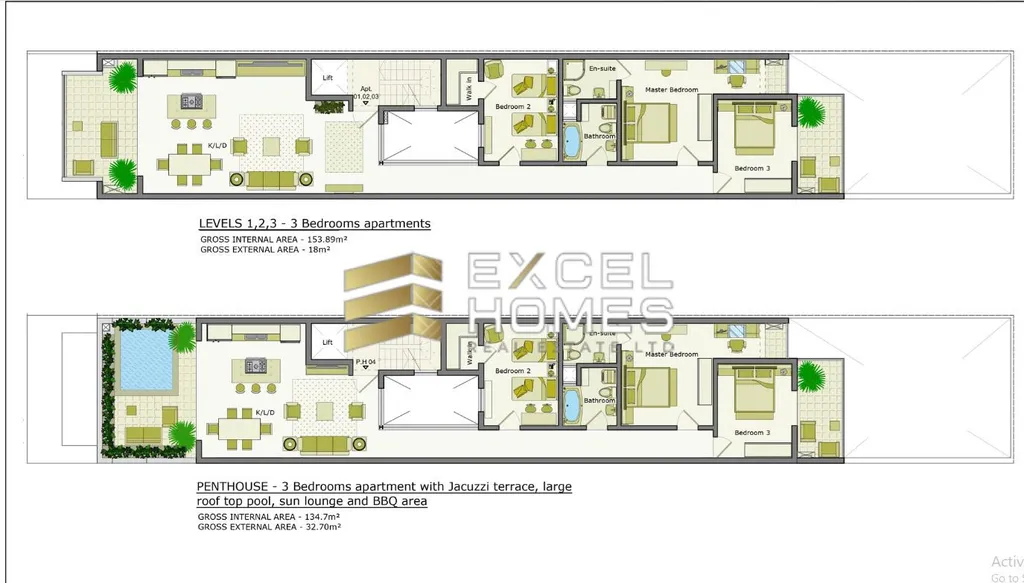 3 bedroom Apartment in Swieqi, Malta – 60919