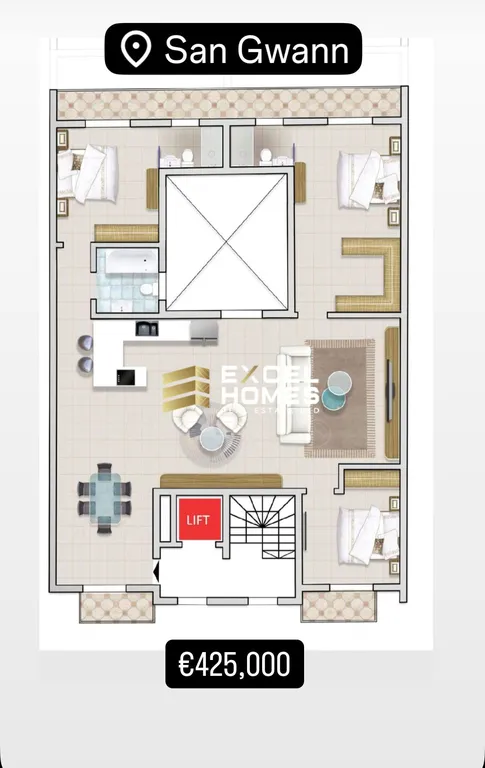 3 bedroom Apartment in San Gwann, Malta – 61994