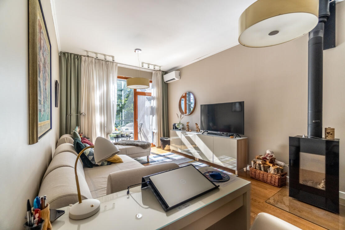 A bright two-storey two bedroom apartment just in 500 meters from the beach!