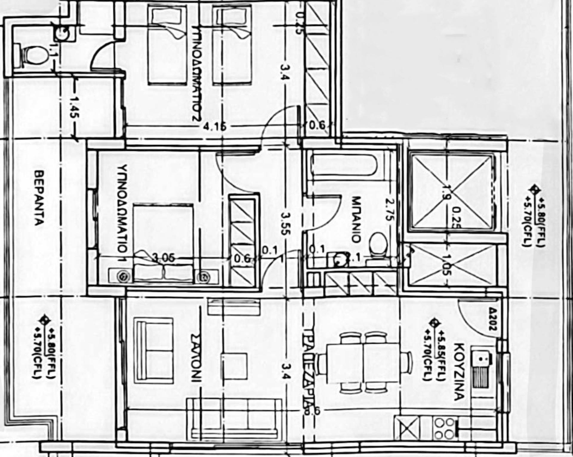 2 bedroom Apartment in Kapparis, Famagusta, Cyprus – ObK102dp