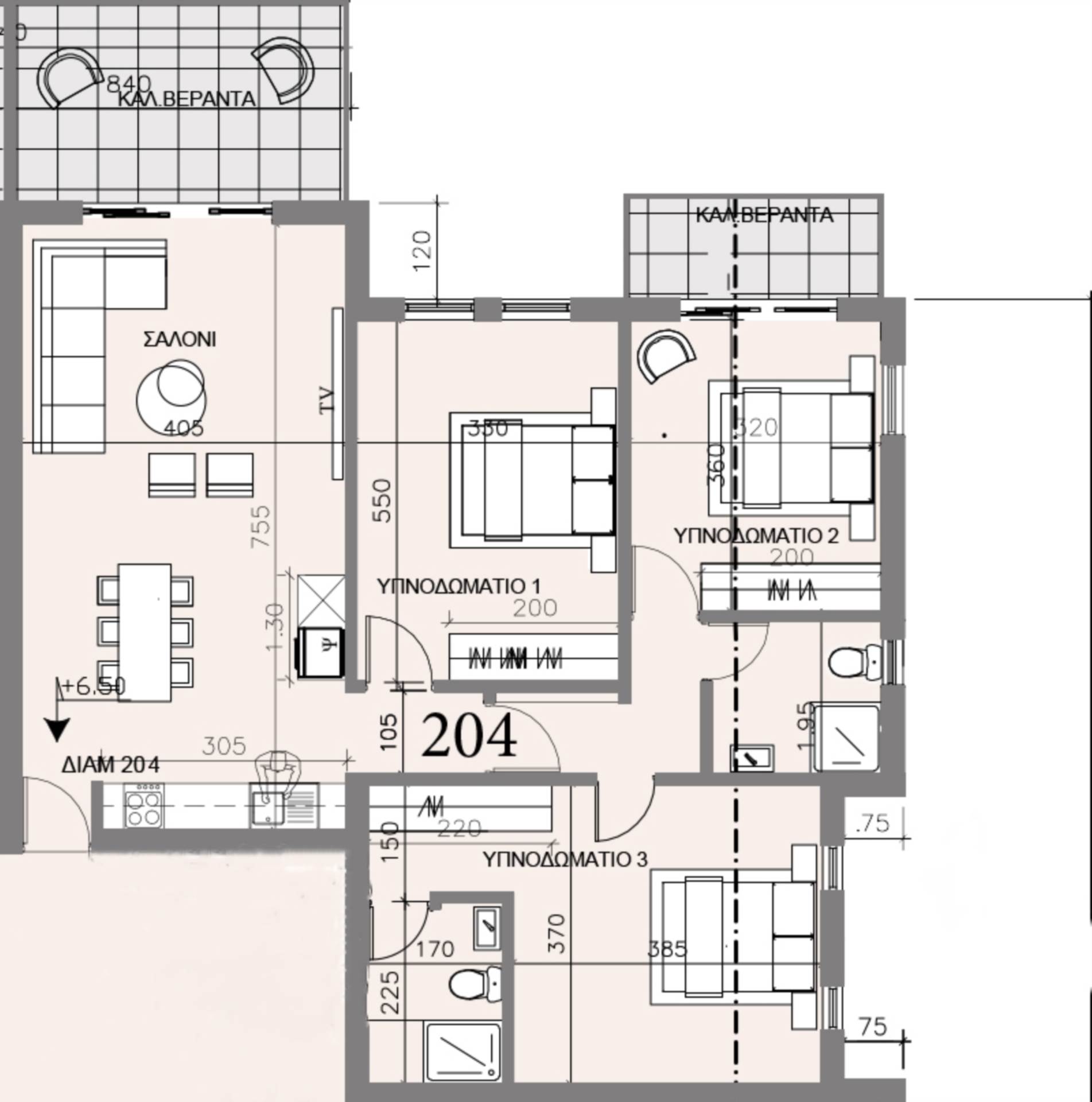 3 bedroom Apartment in Deryneia, Famagusta, Cyprus – PvD102dp