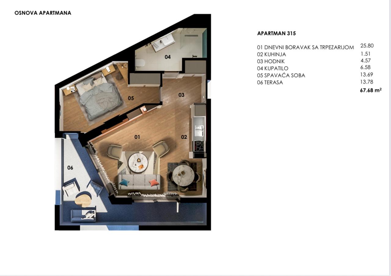 1 bedroom Apartment in Becici, Montenegro – CMM53134