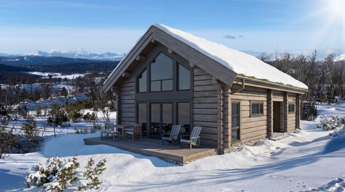 Norwegian Log Cabin & Plot For Sale – Sölden 4 – Compact Charm with a Loft