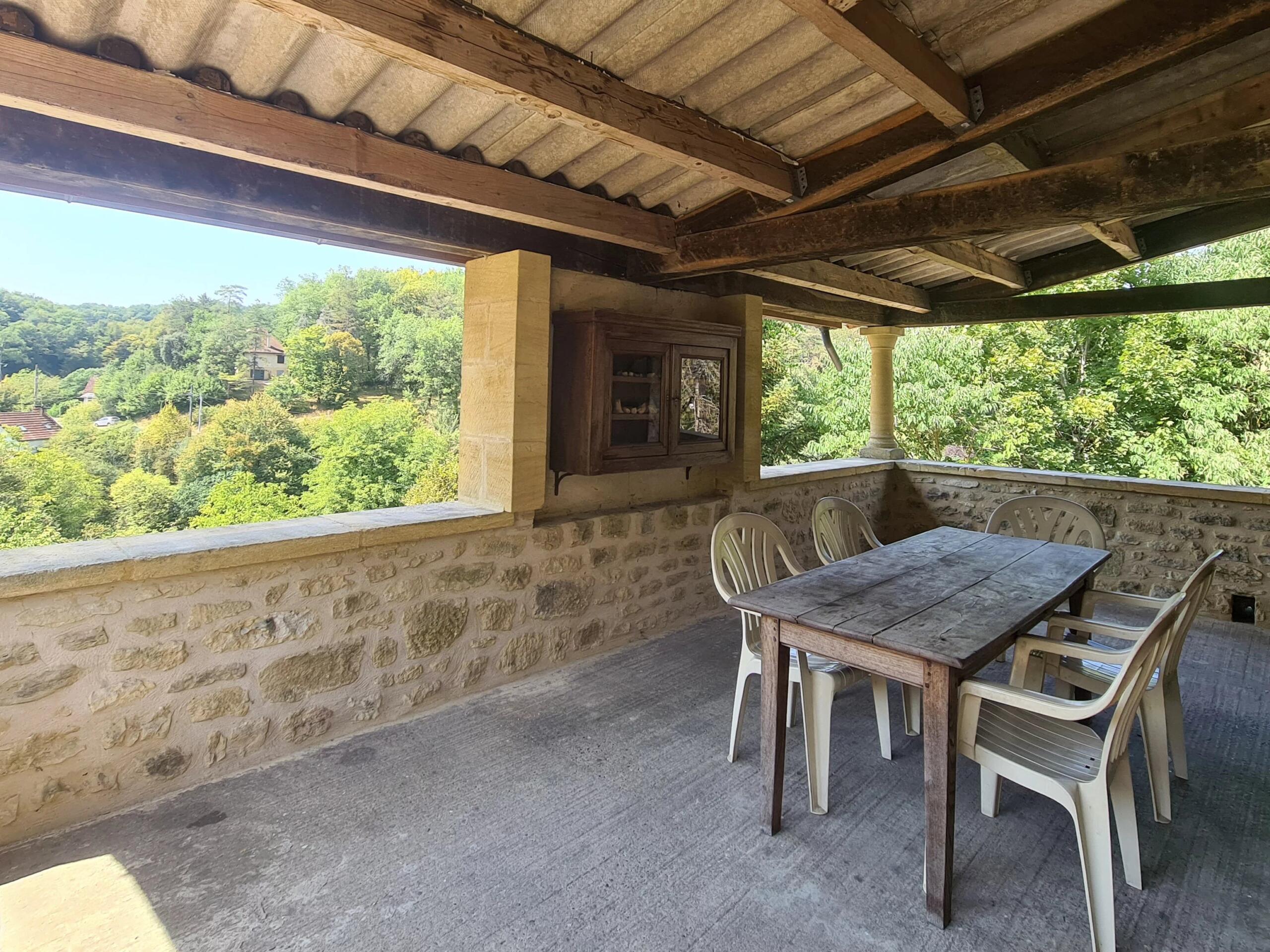 Dordogne Gem with Covered Terrace, Views and Renovation Potential – 20 Minutes from Sarlat, Aquitaine – France – BVI82213