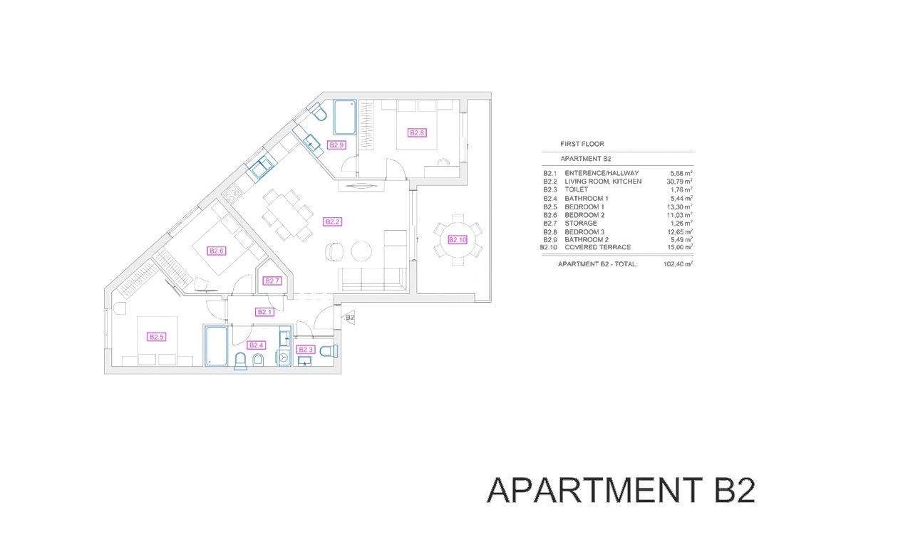 3 bedroom apartment in Vrbnik, Croatia – 103481