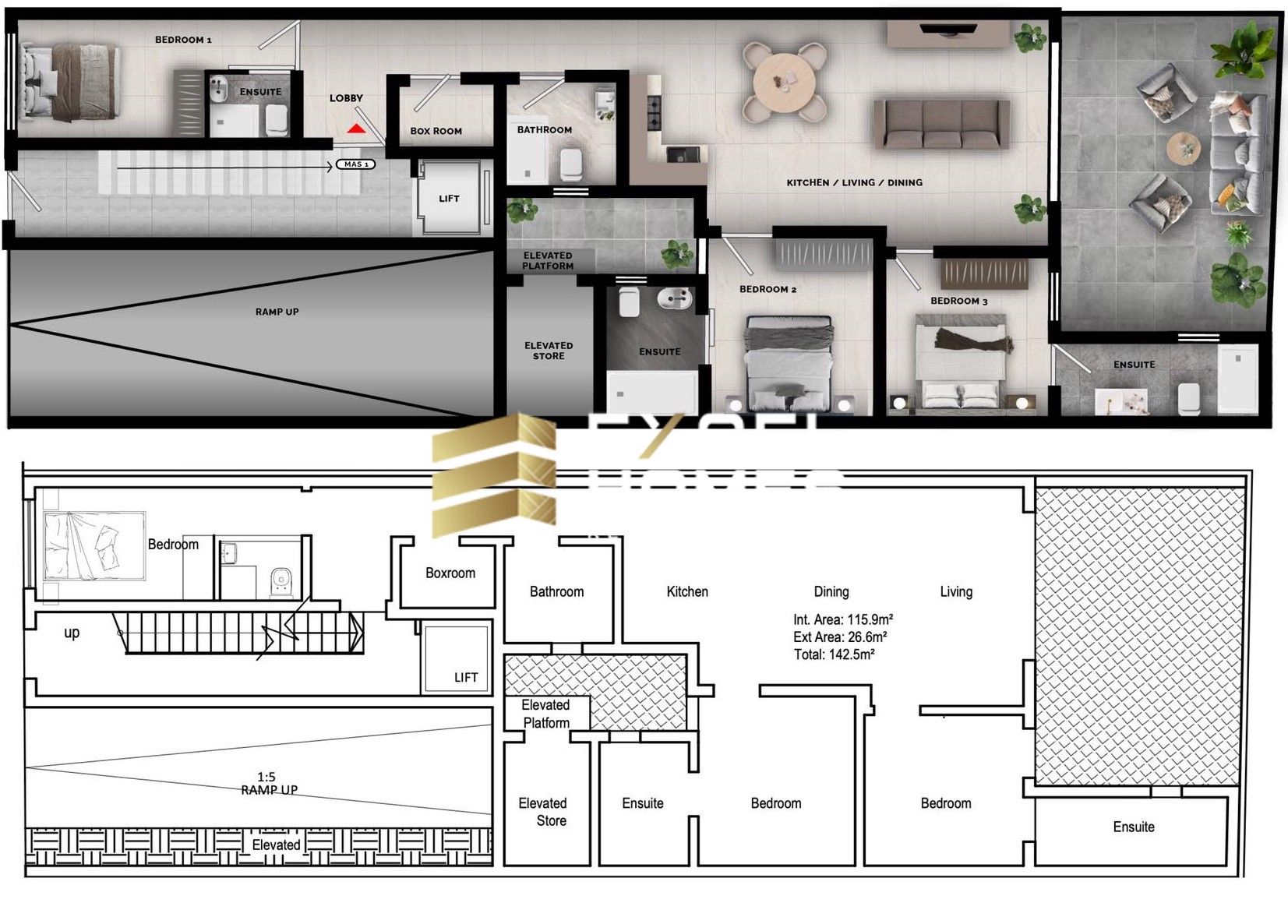 3 bedroom Maisonette in Pieta, Malta – 64515