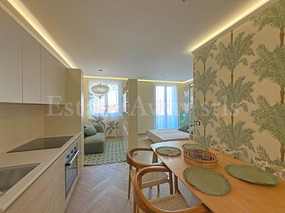 E1321 Modern, furnished studio apartment for sale in Bordighera – newly built “Via Al Capo” Italy
