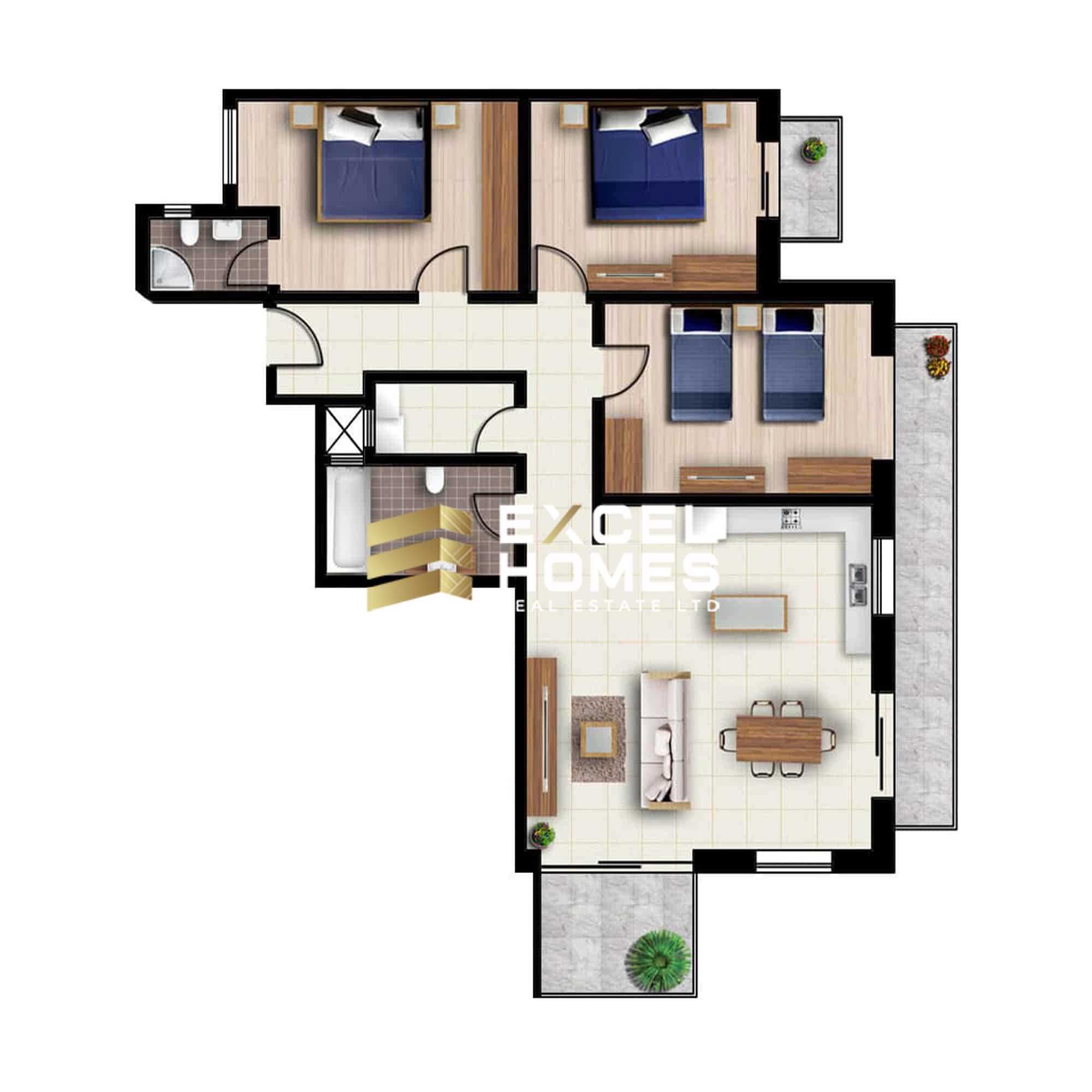 3 bedroom Apartment in Marsalforn, Malta – 65430