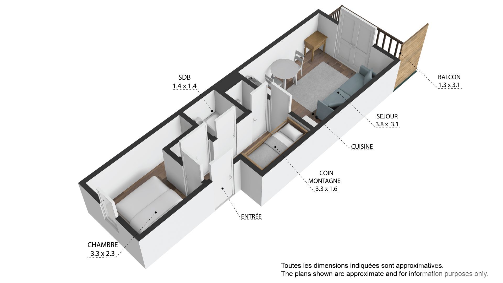 A Pleasant One Bedroom Apartment In The Petit Chatel Area Of The Village. – YETI625