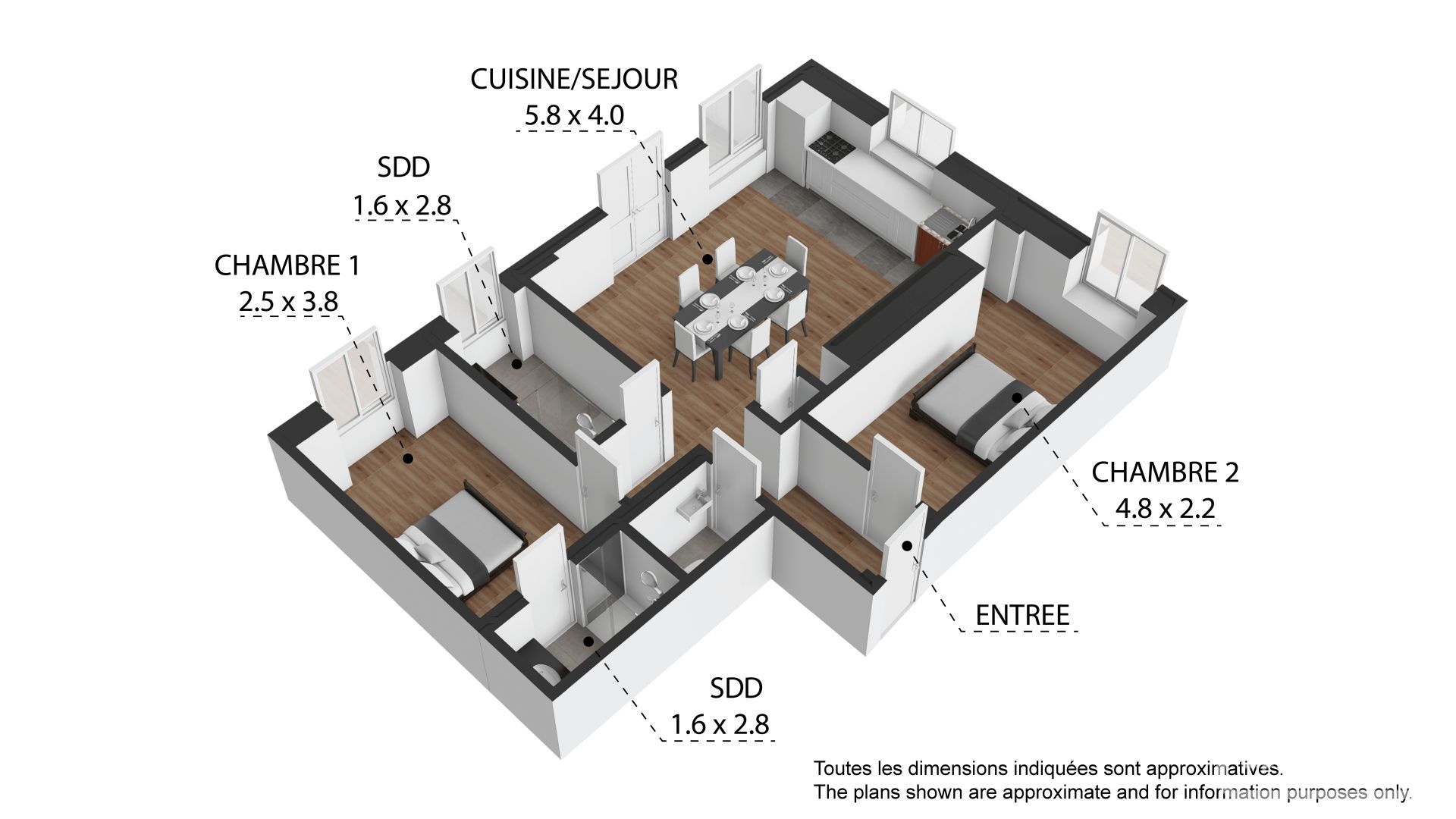 A Top-quality 2 Bedroom, 2 Bathroom Apartment With 50m2 Terrace, Parking And Cave. – APTCLOSFLORINE101