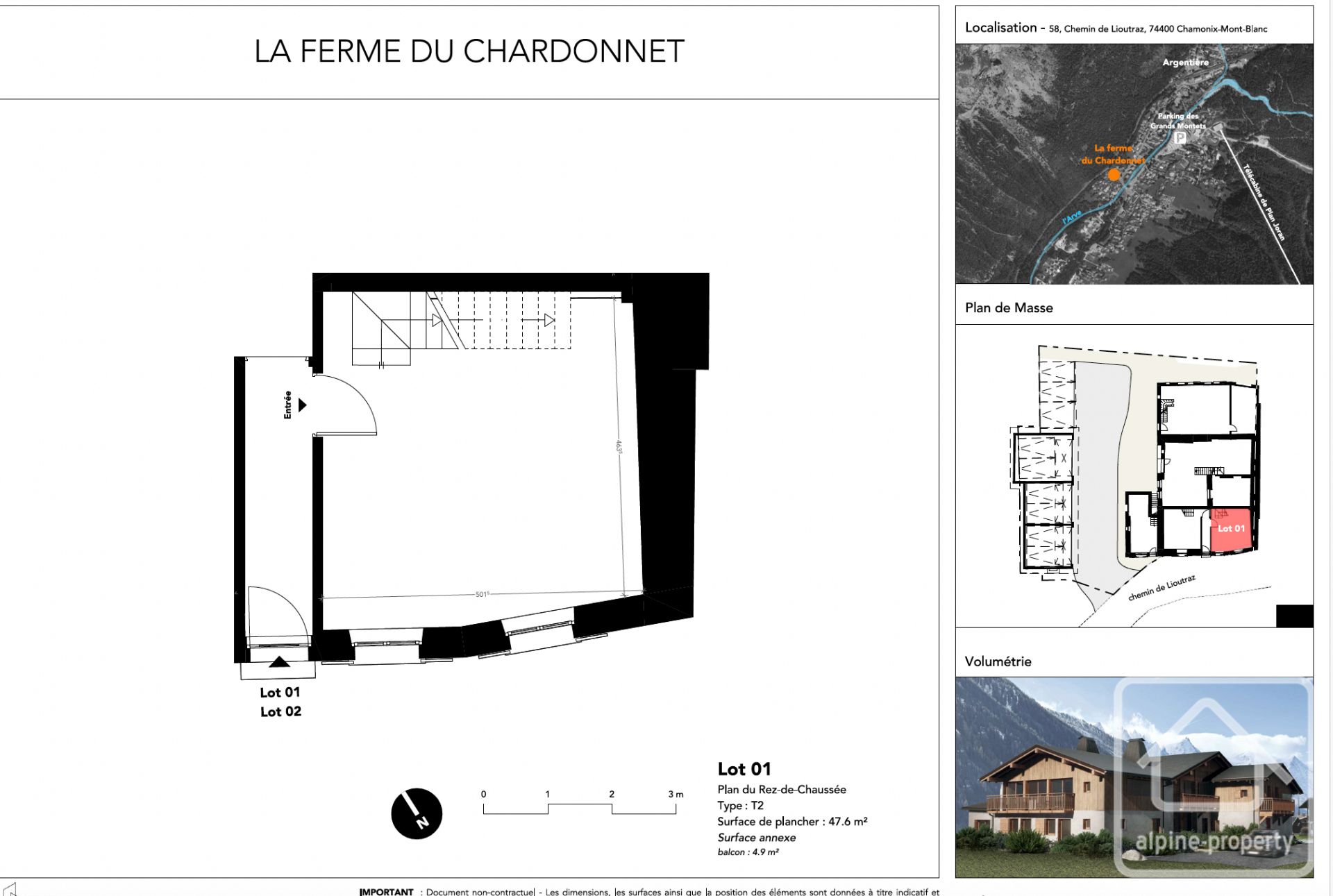 One Bedroom Shell Duplex Apartment In Newly Renovated Farm With Mont Blanc Views, Walking Distance To Bars, Restaurants And Ski Hire In The Beautiful Alpine Villlage Of Argentière, A Short Car Or Train Ride From Chamonix Town Centre. – CHARDONNET1