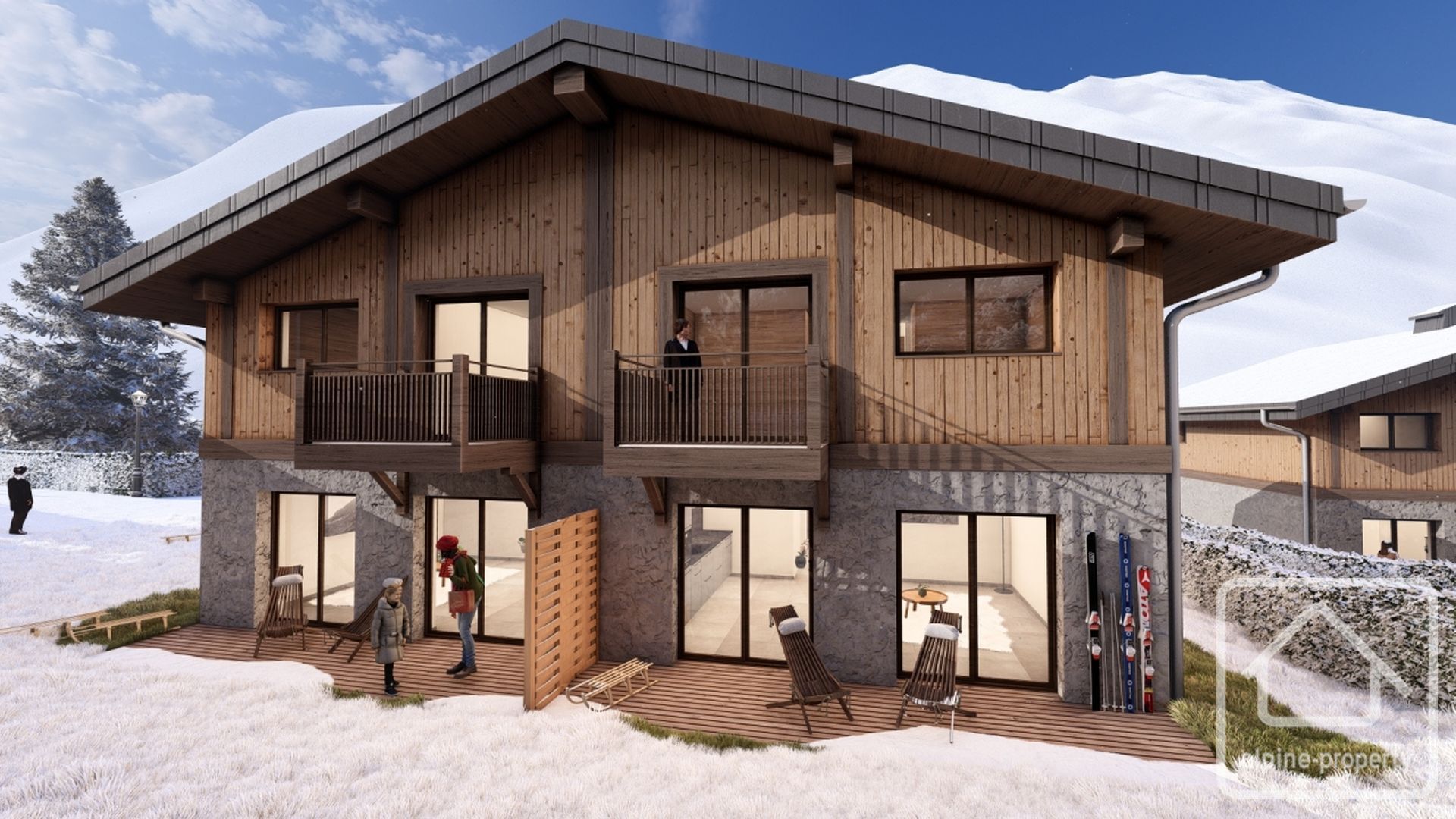 New 3 Bedroom Demi-chalet With Mont Blanc Views, Garage, Garden, Close To Chamonix Centre – JARDINSMONTBLANC