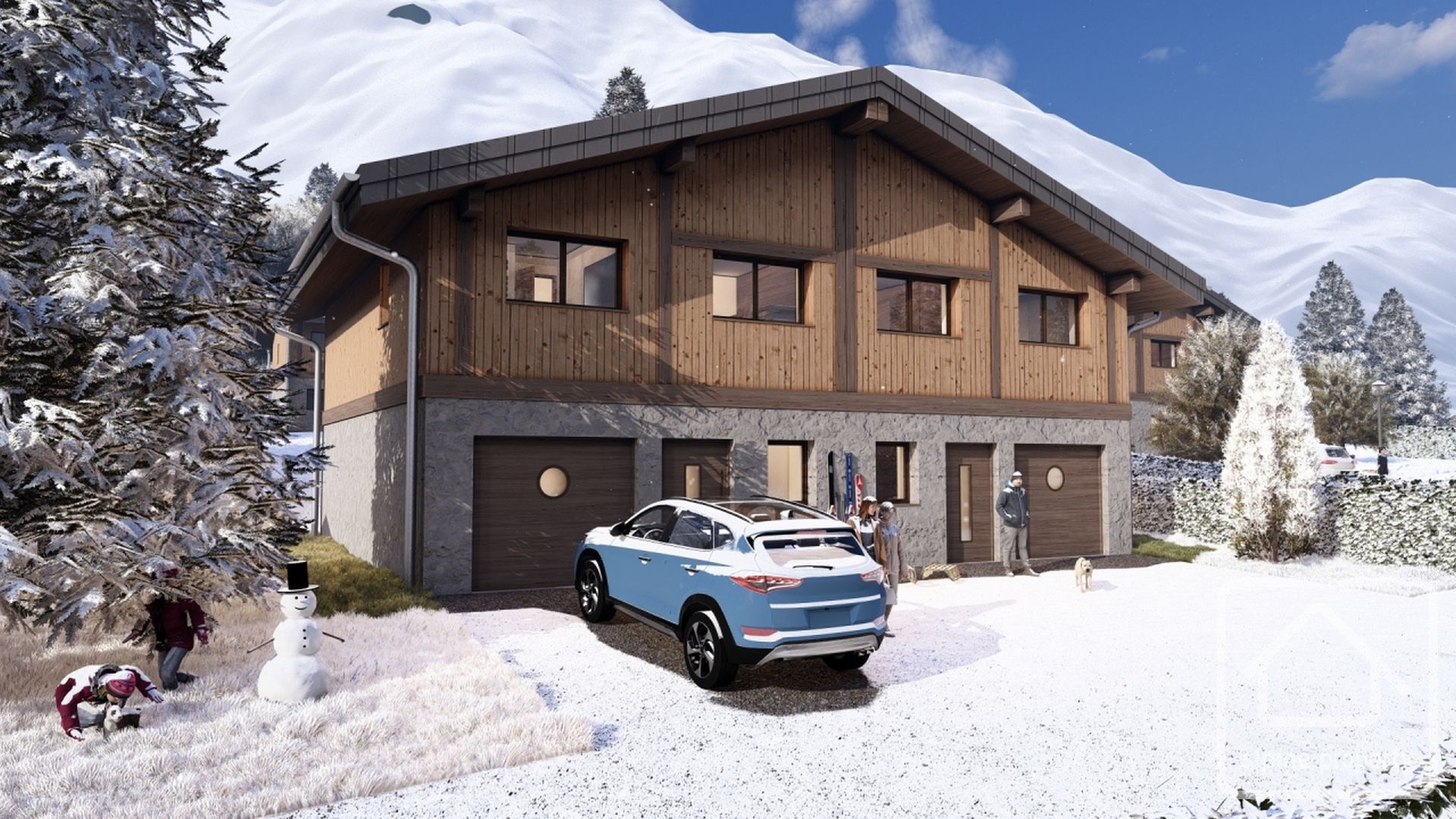 New 3 Bedroom Demi-chalet With Mont Blanc Views, Garage, Garden, Close To Chamonix Centre – JARDINSMONTBLANCC