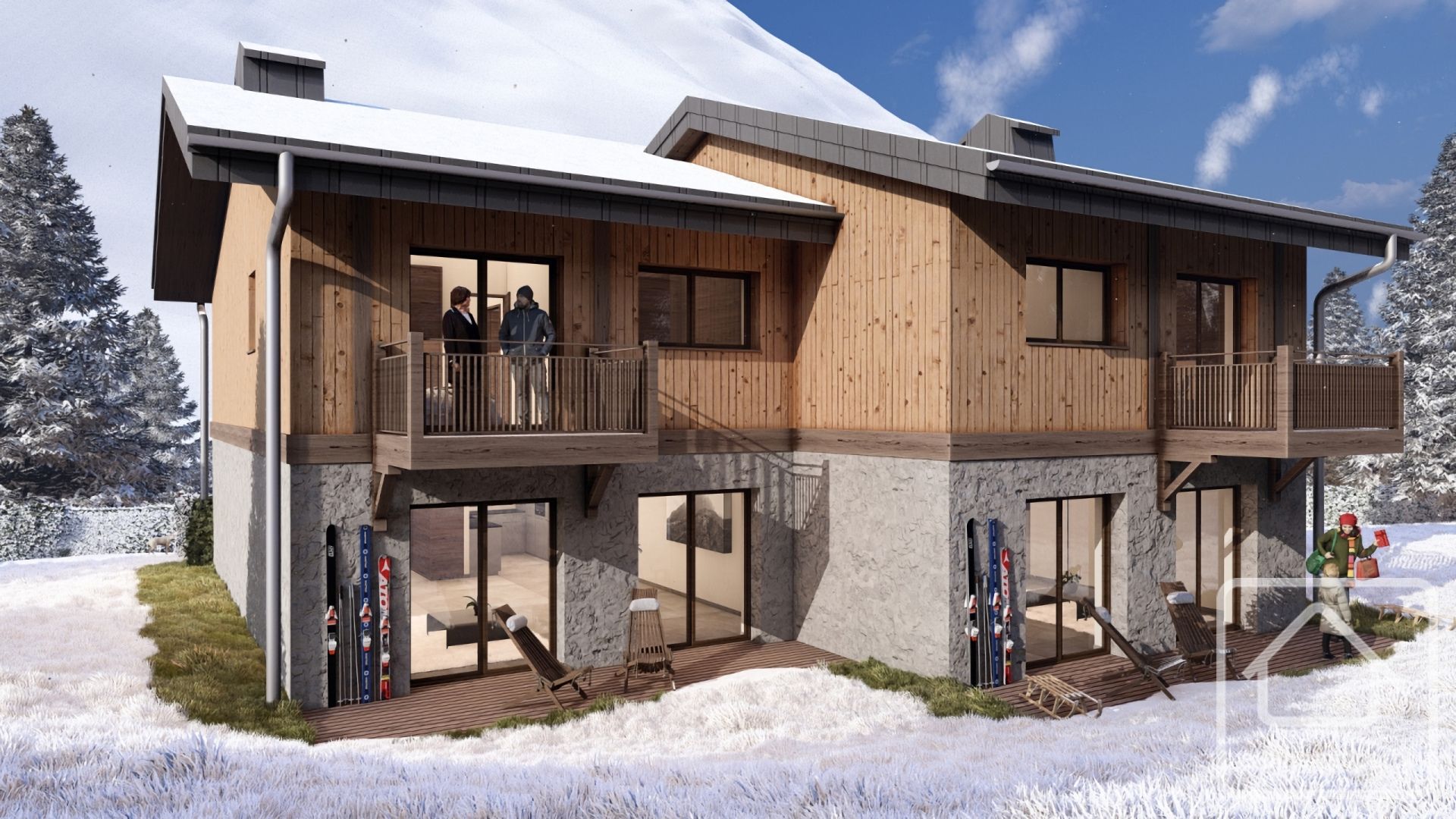 New 3 Bedroom Demi-chalet With Mont Blanc Views, Garage, Garden, Close To Chamonix Centre – JARDINSMONTBLANCE