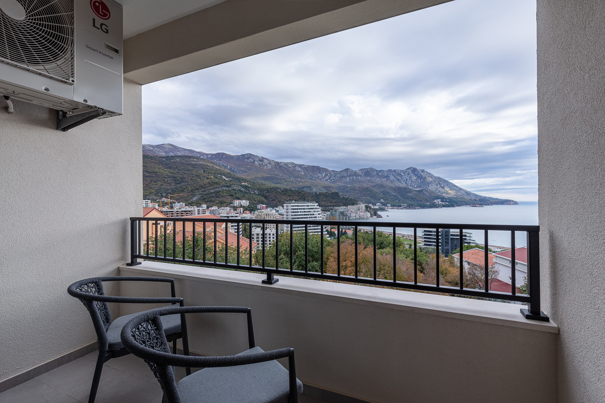 Luxury Two-Bedroom Apartment in Bečići – Panoramic Sea View of Sveti Stefan