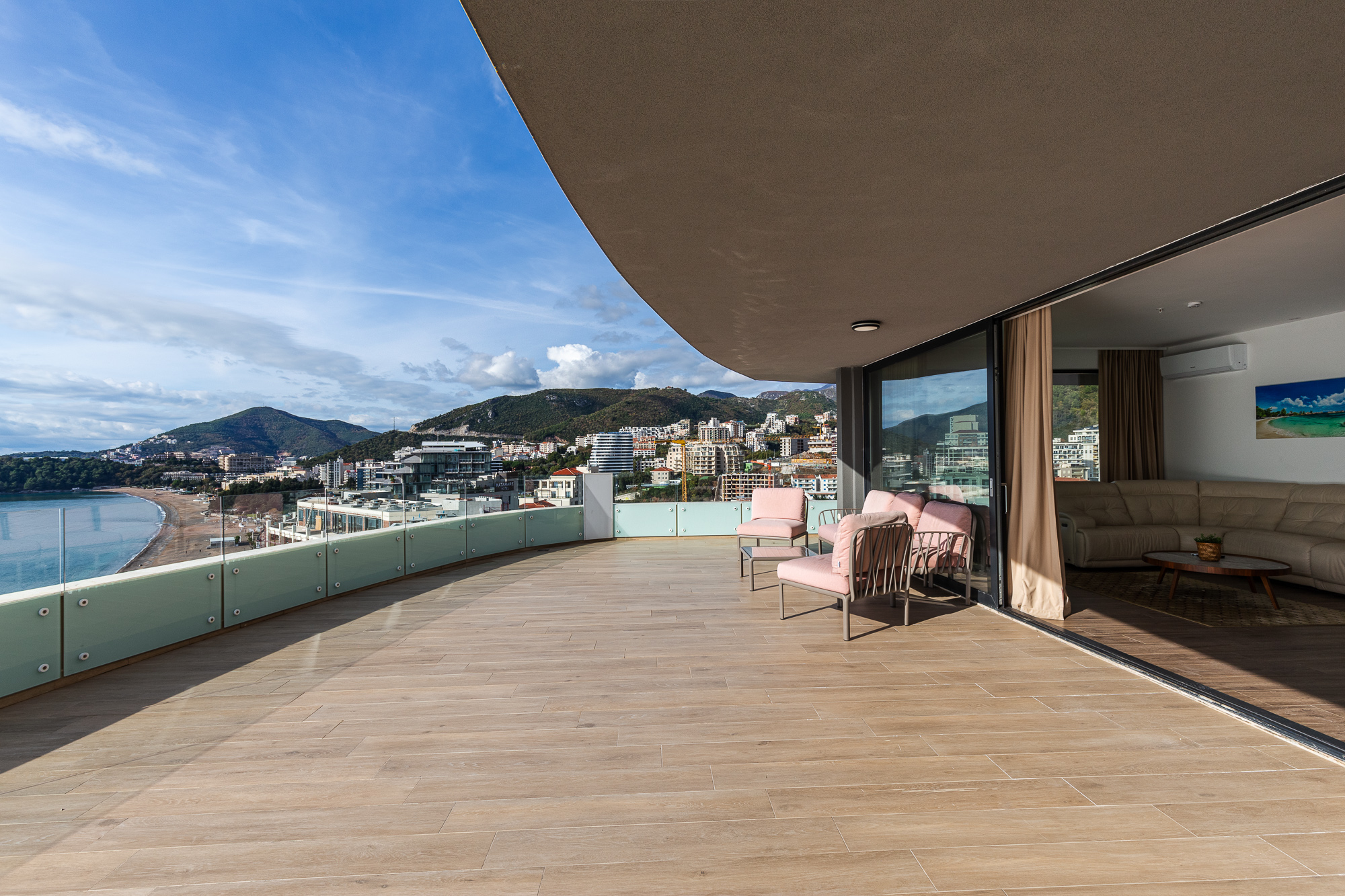 For sale: an exclusive, fully furnished luxury apartment with a spacious terrace.