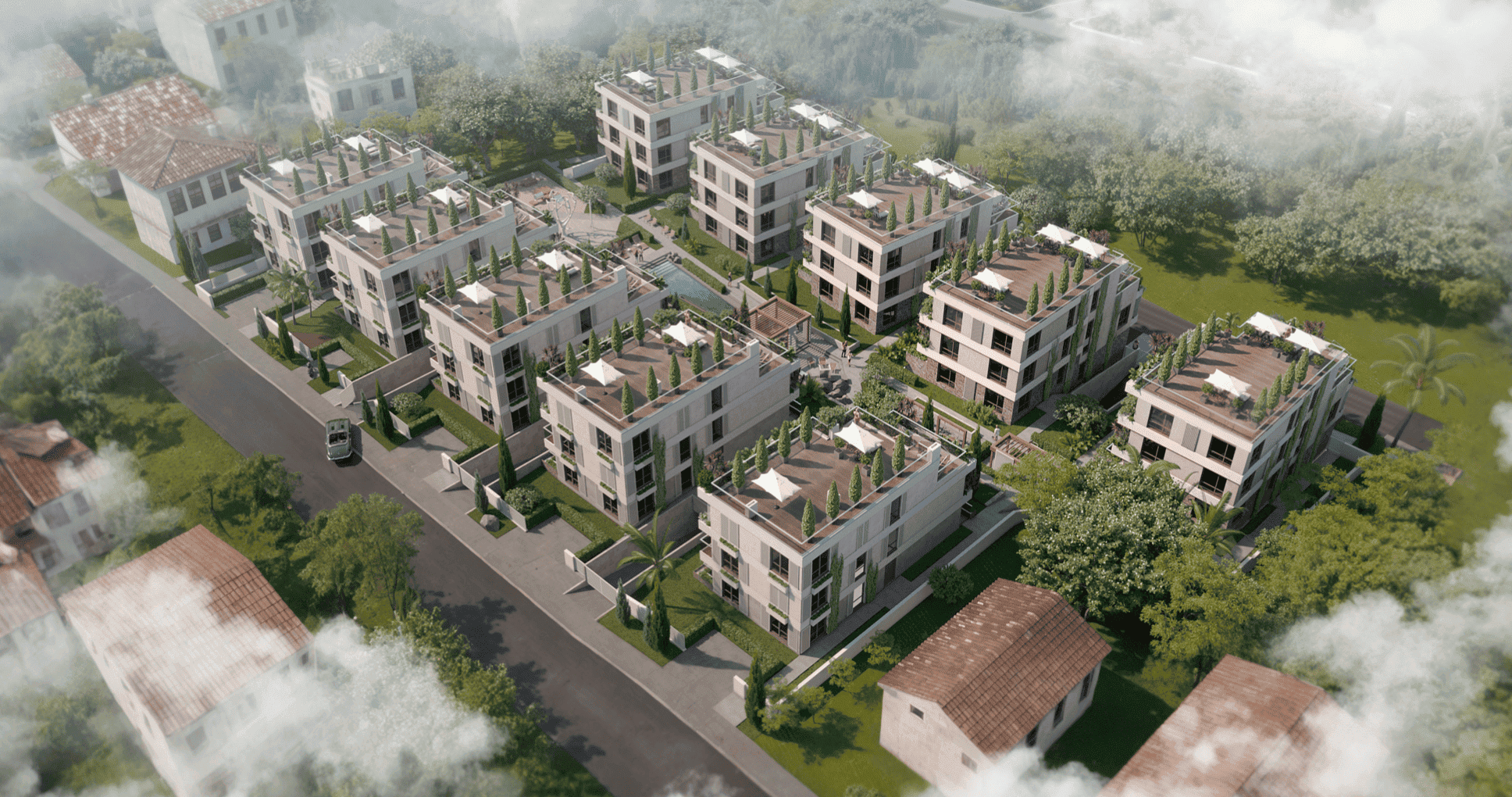 New luxury complex with pool in Tivat near the sea