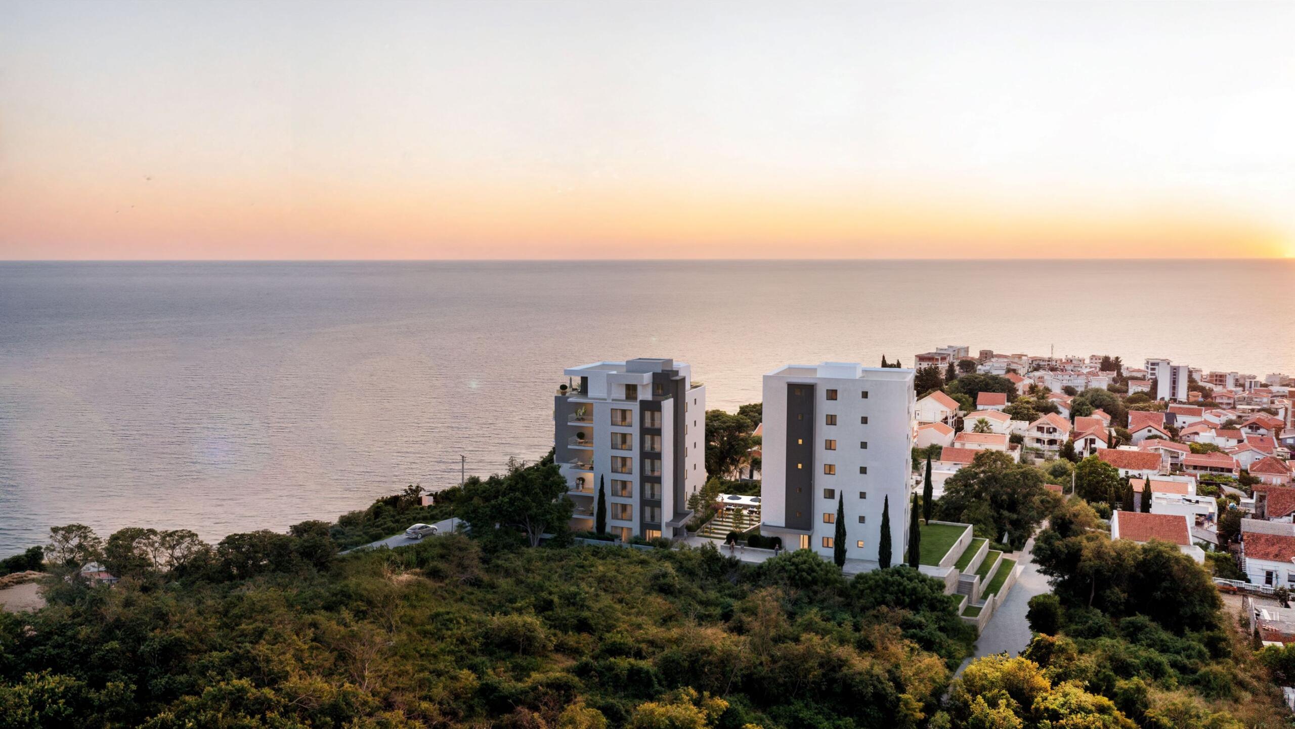 Apartments in Bar with a Pool and Breathtaking Sea View