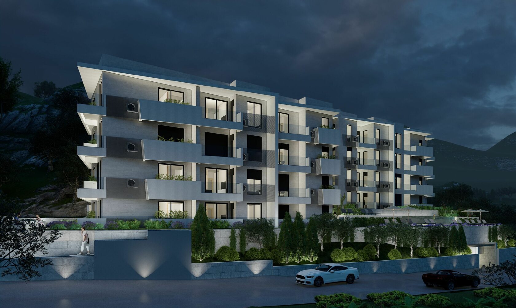 New modern building in Petrovac in a complex with a swimming pool