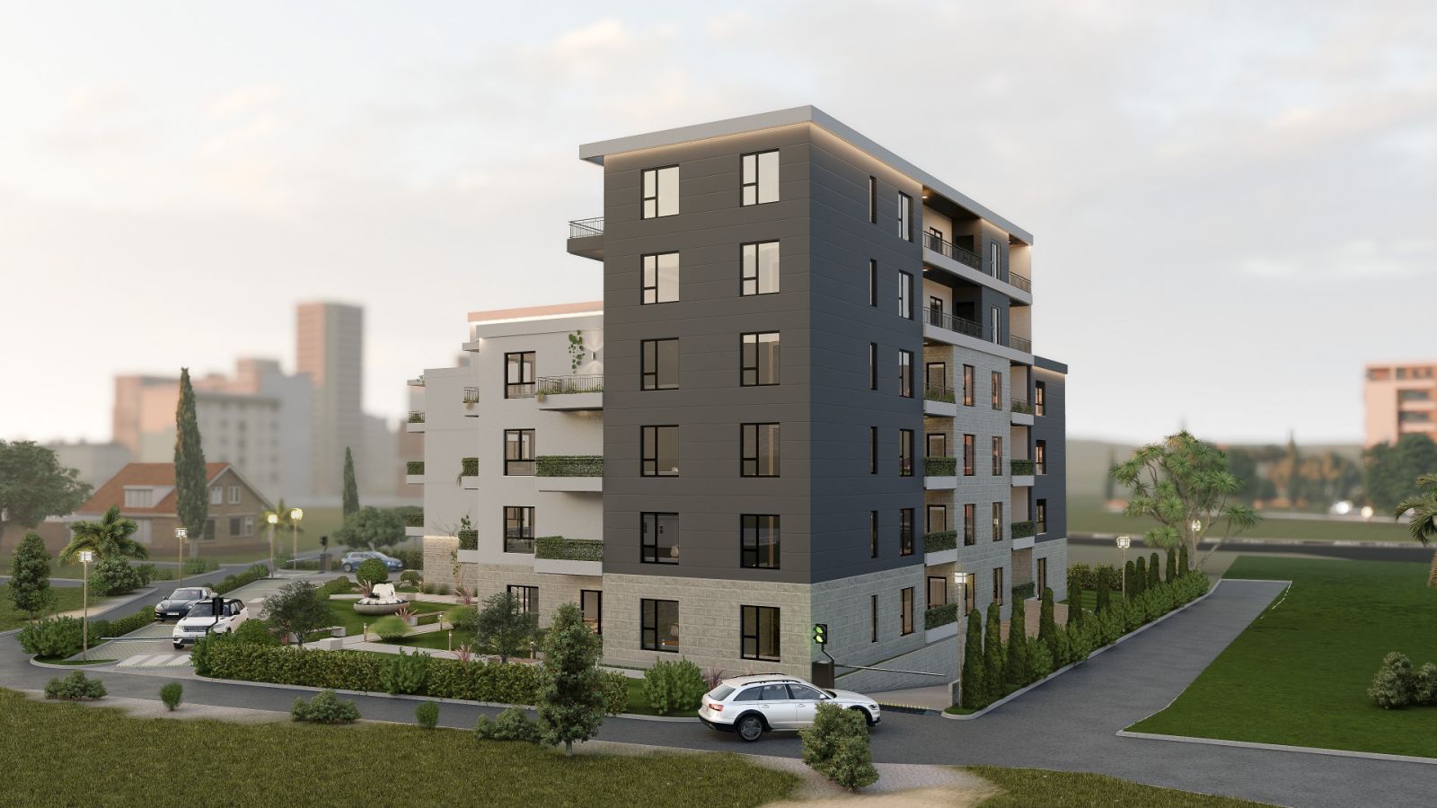 The new modern building offers a range of one, two and three bedroom apartments