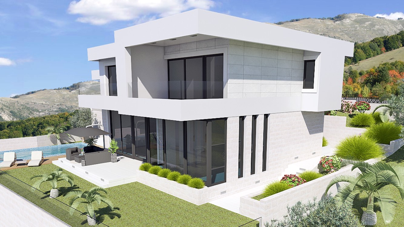 For sale villa with panoramic sea view in Blizikuce