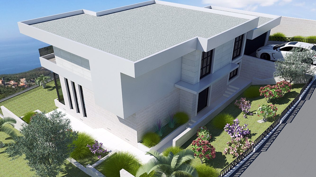 For sale villa with panoramic sea view in Blizikuce