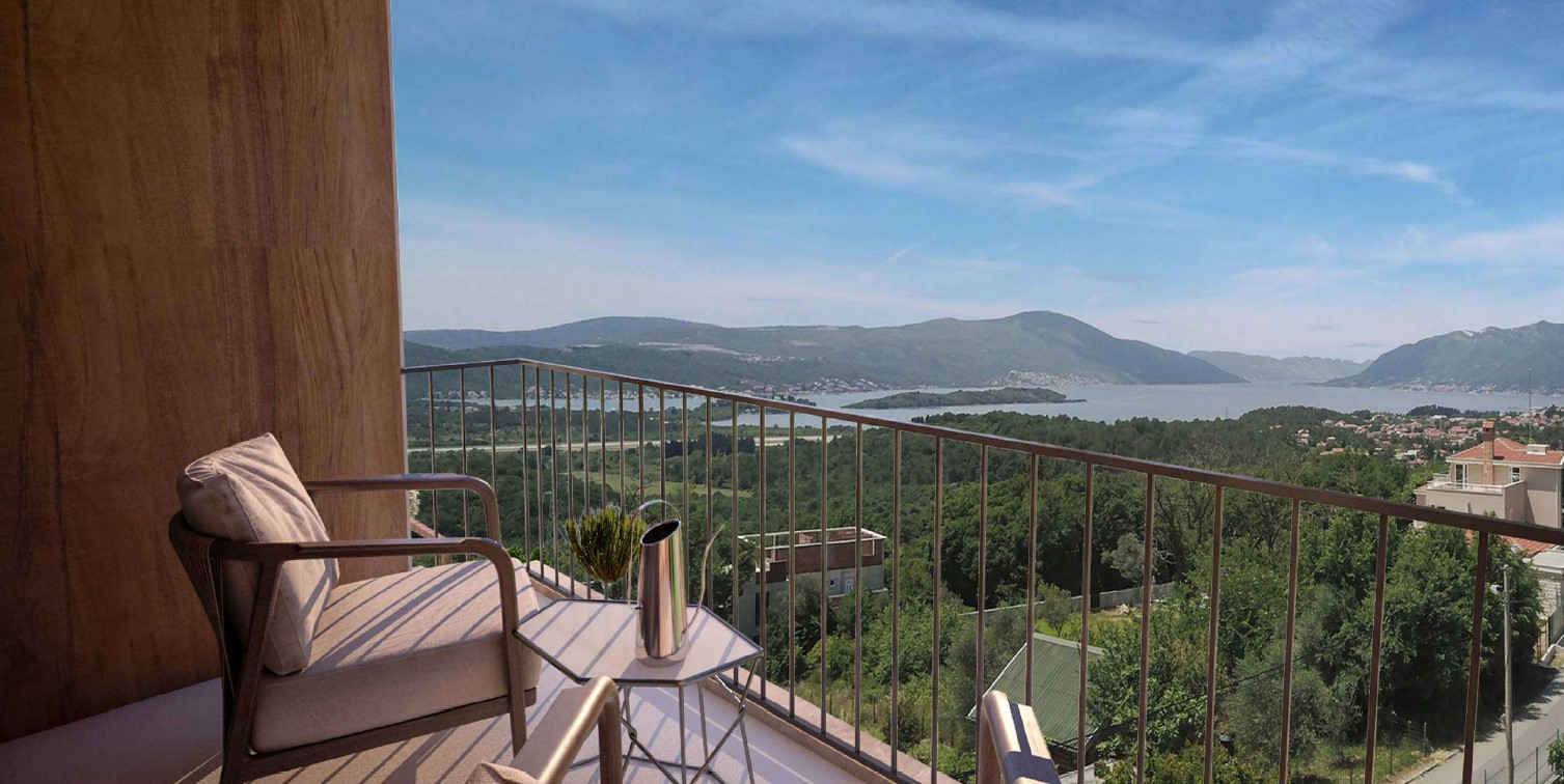 A new complex with a swimming pool near Tivat and Kotor