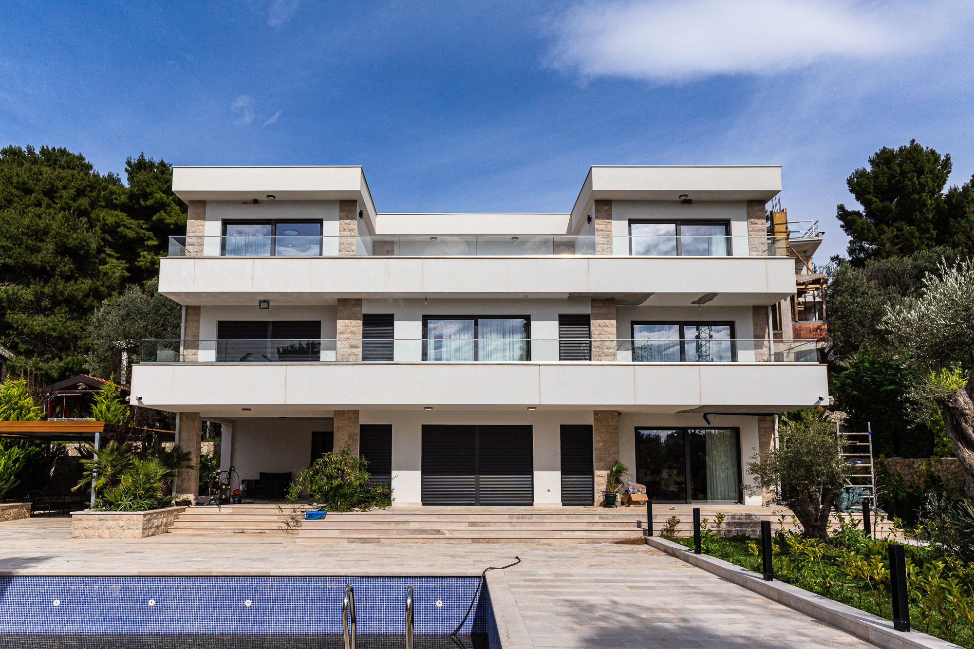 Luxurious three-storey villa with a large yard