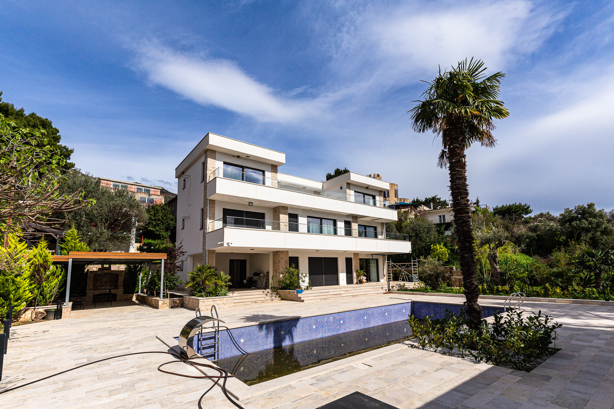 Luxurious three-storey villa with a large yard