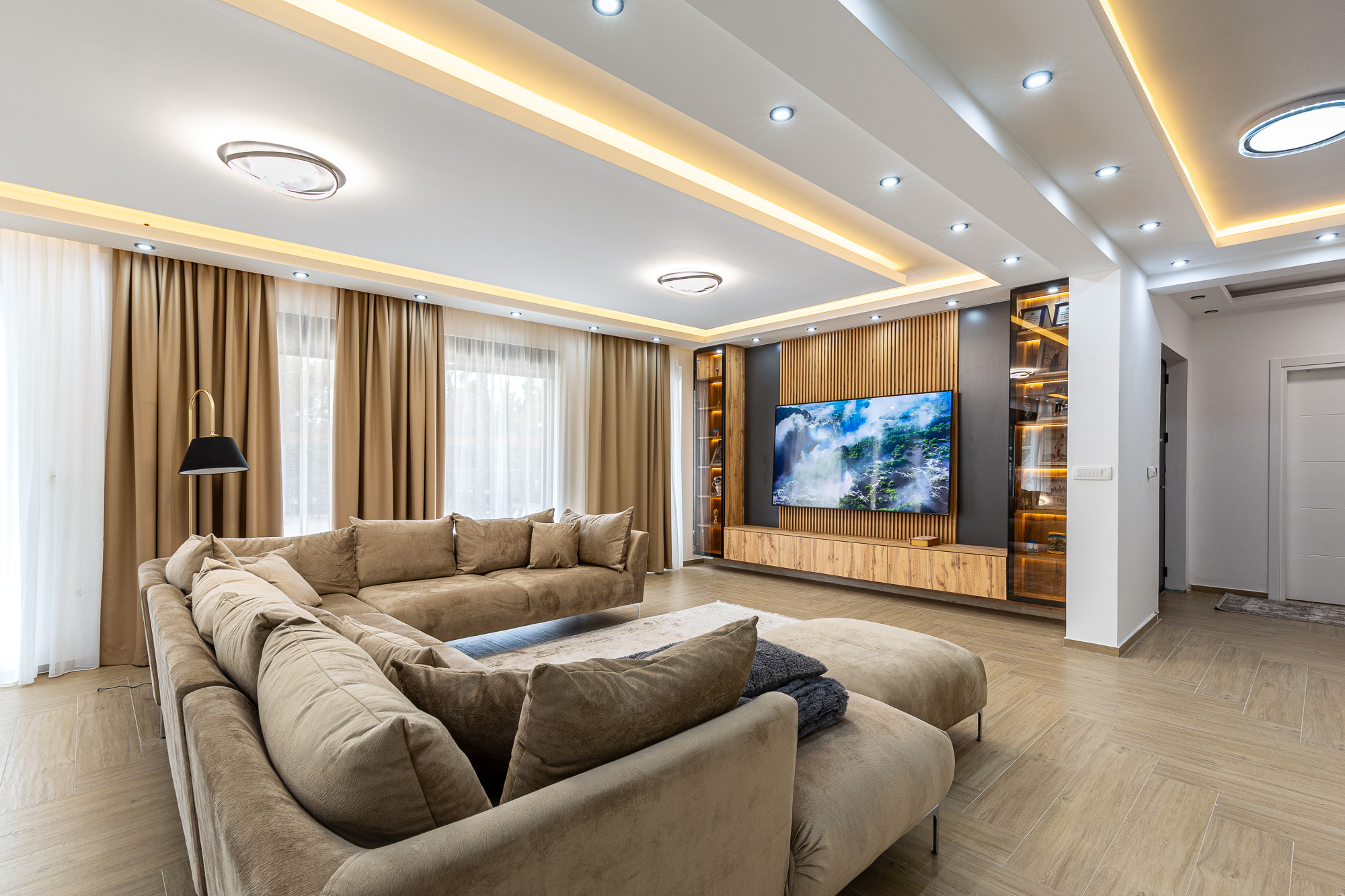 Luxurious three-storey villa with a large yard