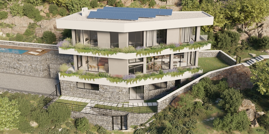 Villa with a unique view of the sea and Porto Montenegro