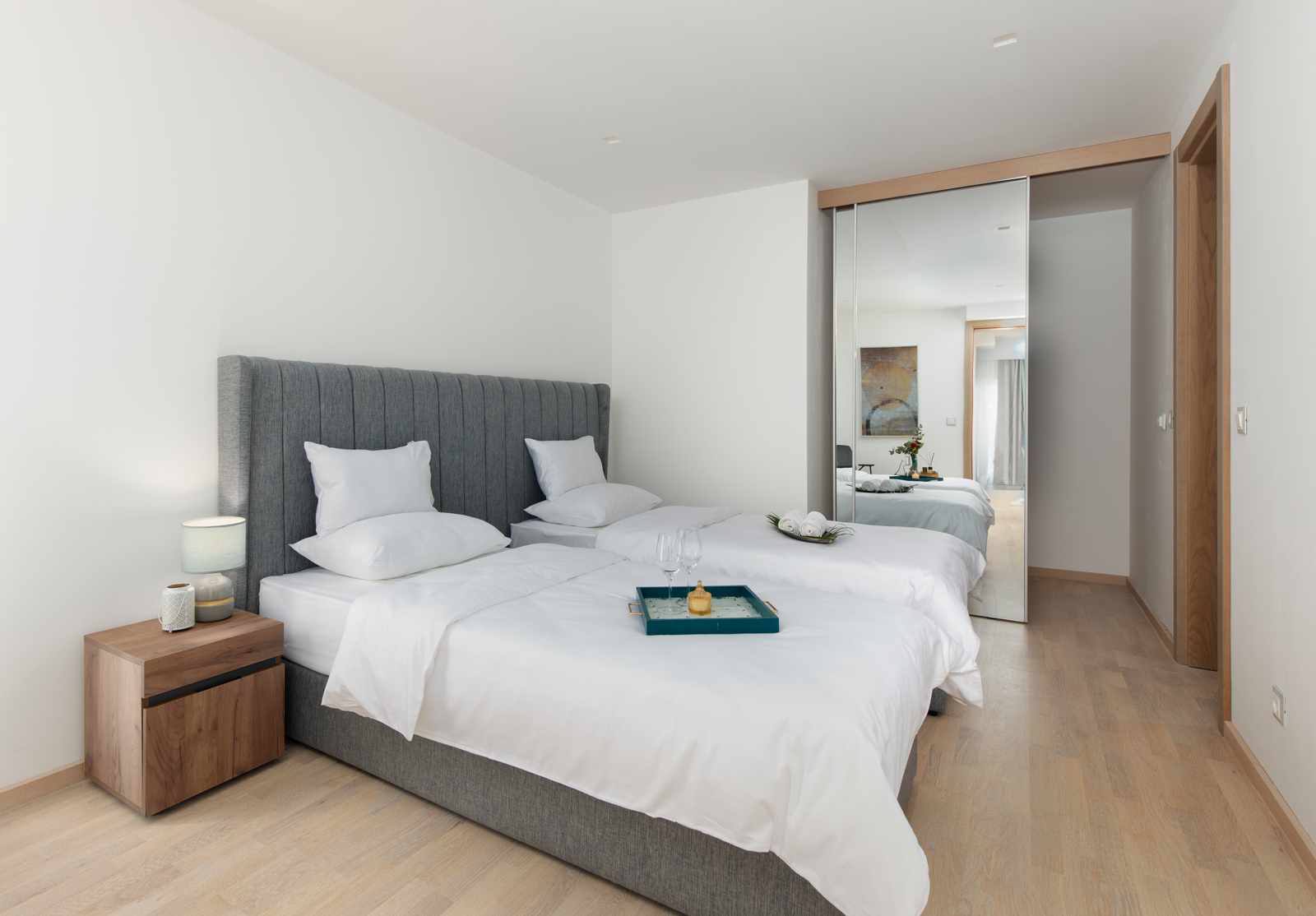 A complex of modern villas with a beautiful view