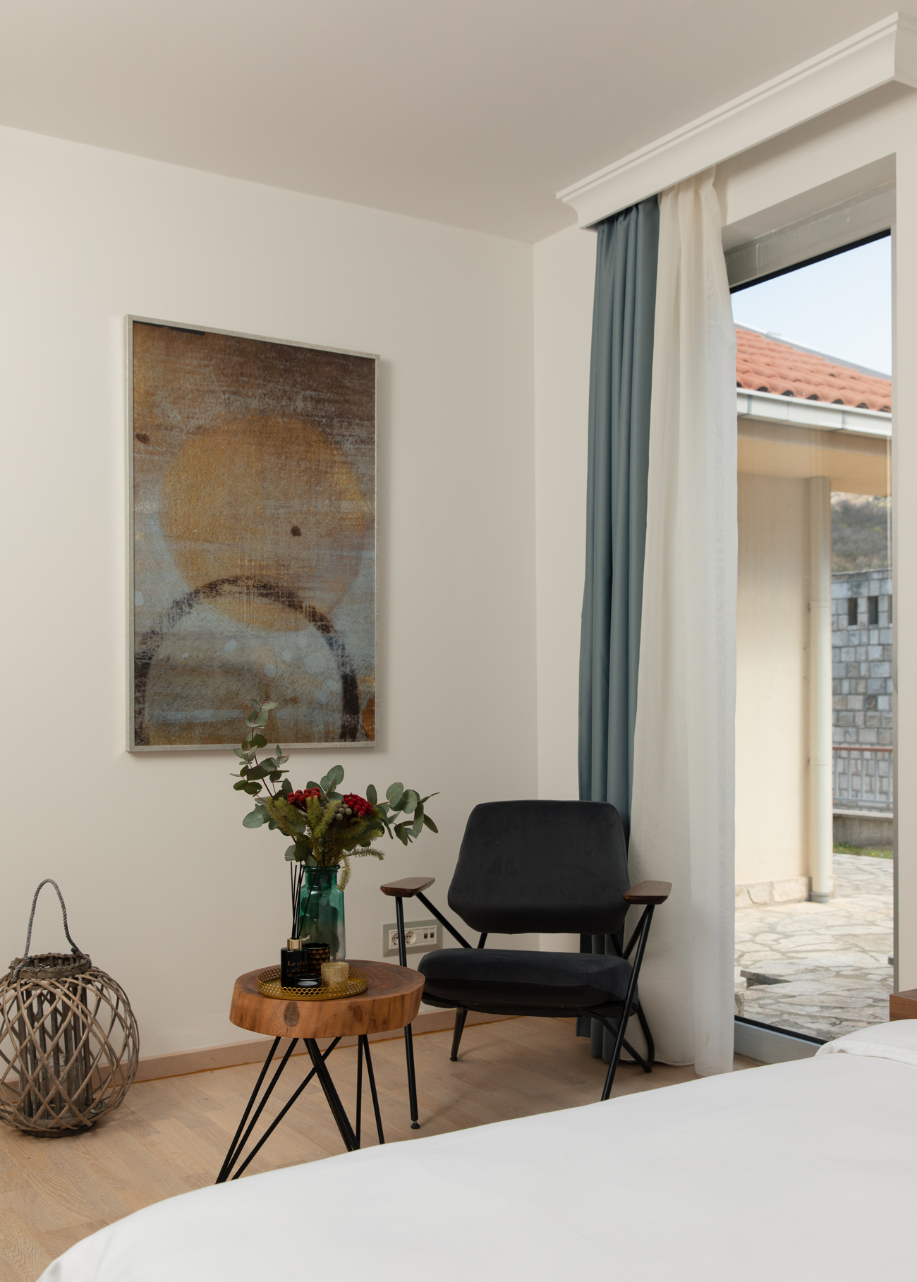 A complex of modern villas with a beautiful view