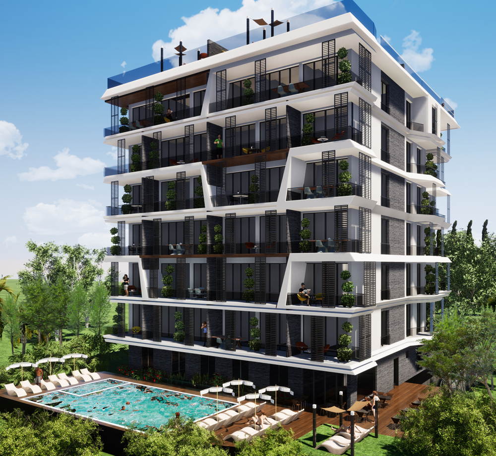 Penthouse with a large roof terrace in Becici