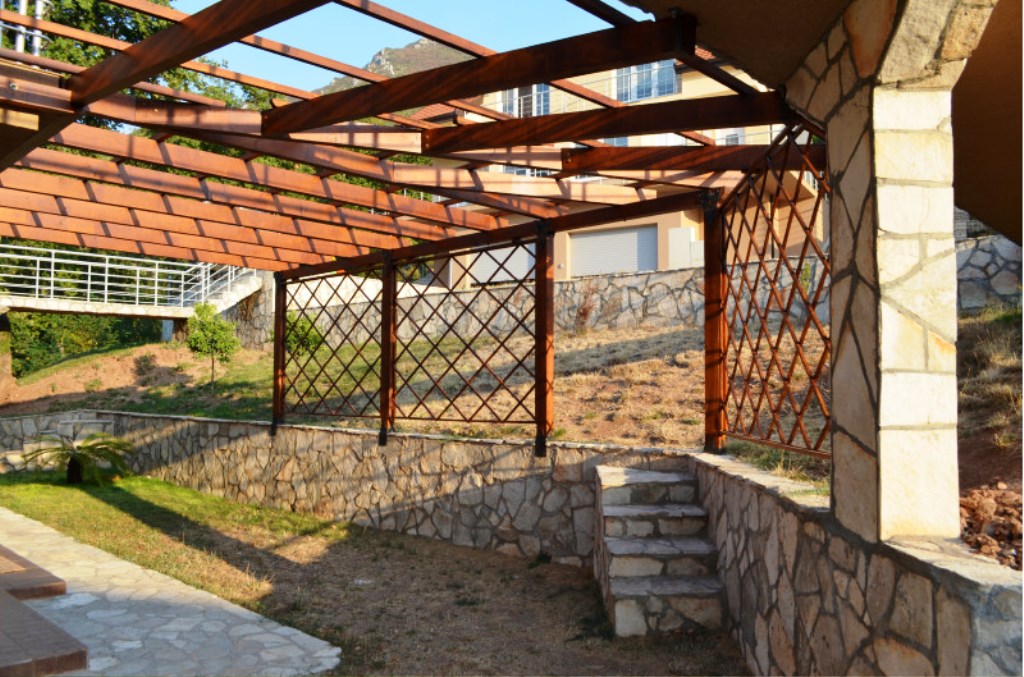 Apartment with a plot in a complex with a swimming pool