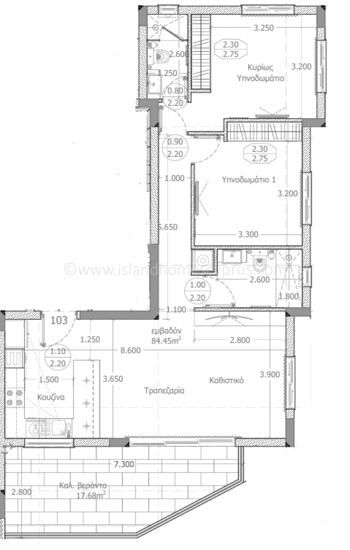 2 bedroom Apartment in Deryneia, Famagusta, Cyprus – SvD101dp