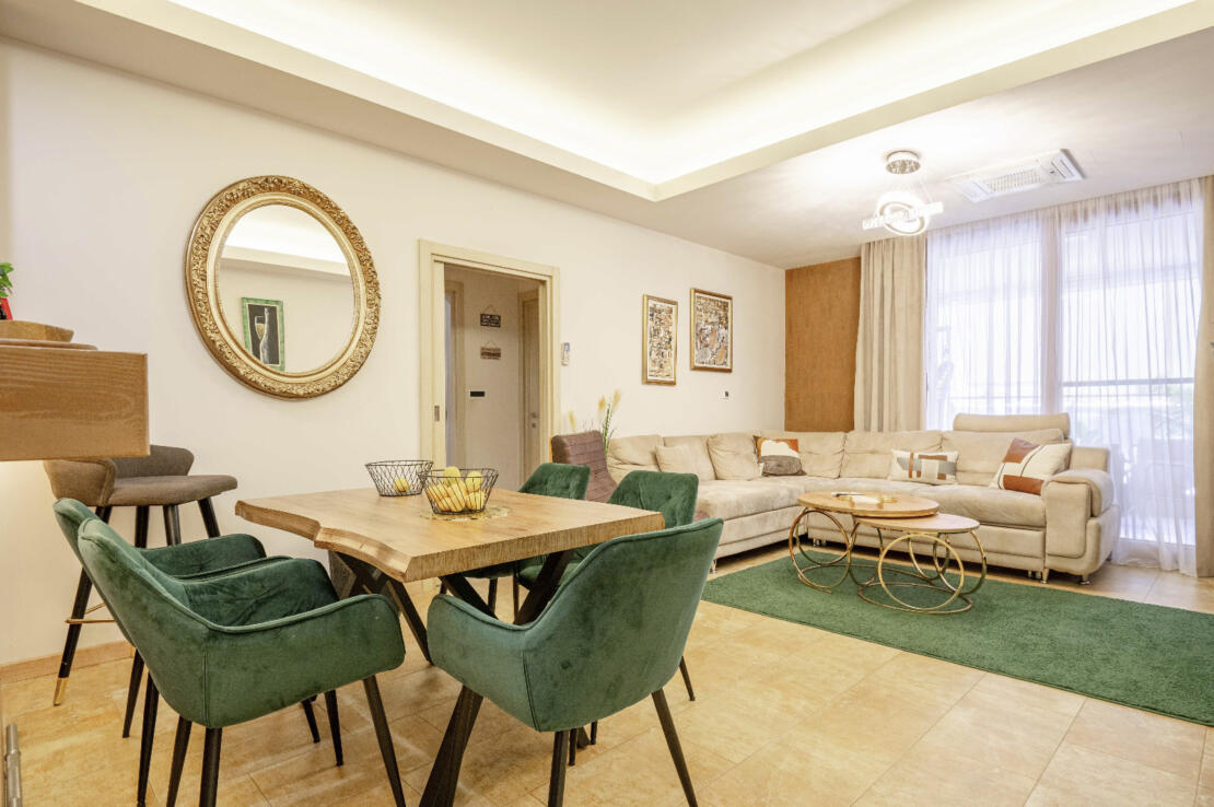 An exclusive 82 m2 apartment with a terrace in Rozino, a prestigious area of ​​Budva, is for sale.