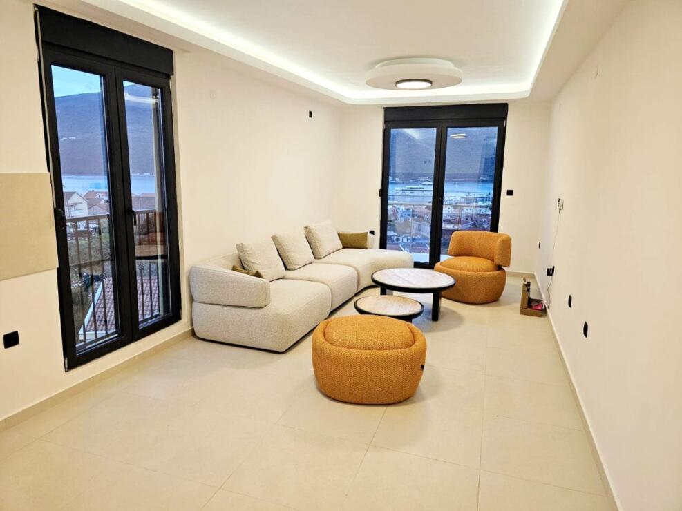 A luxurious one-bedroom apartment with a sea view in Djenovici, Herceg Novi, is for sale.