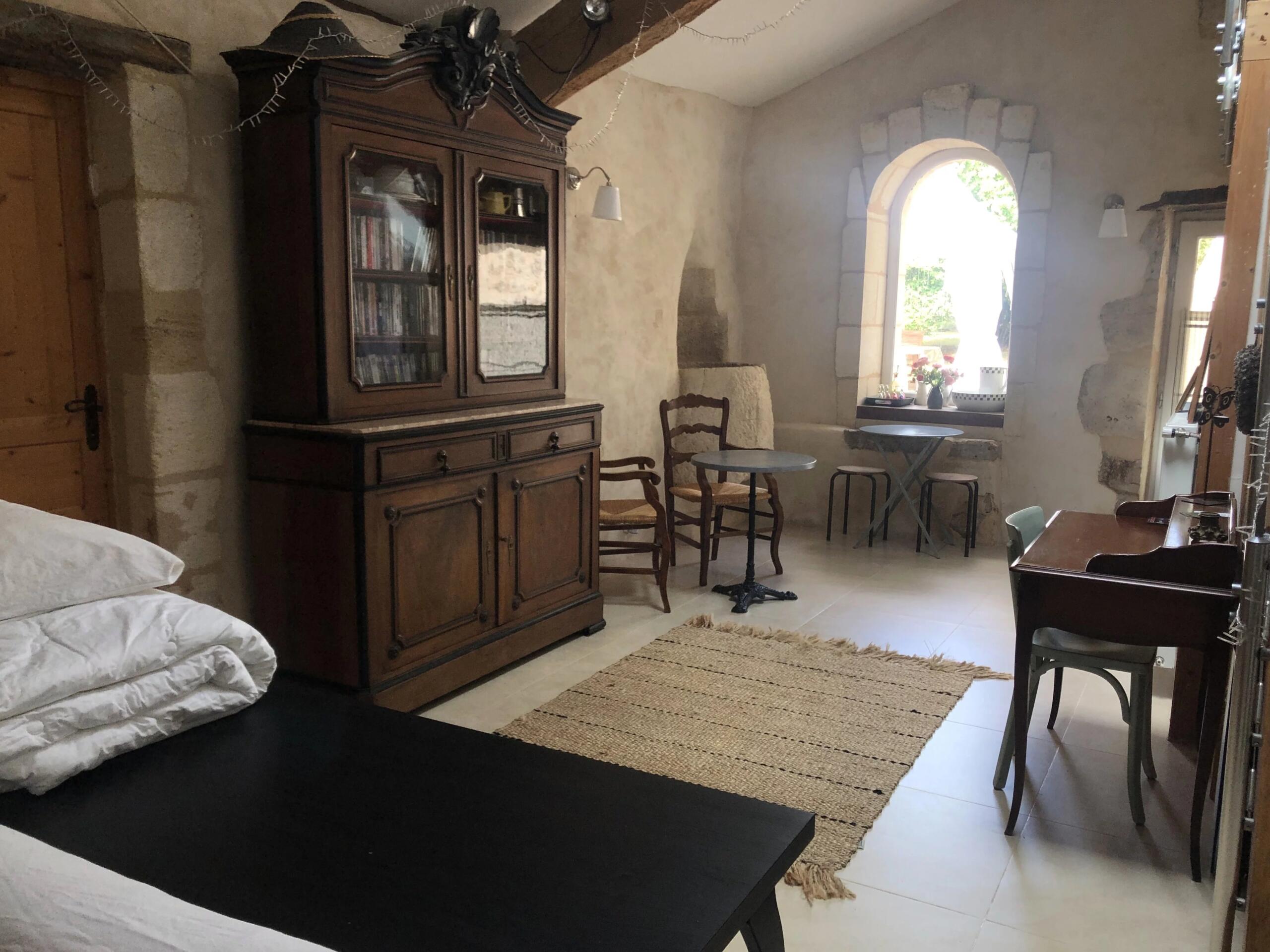 Renovated stone farmhouse with views over a pretty ruined chapel, Aquitaine – France – BVI84340